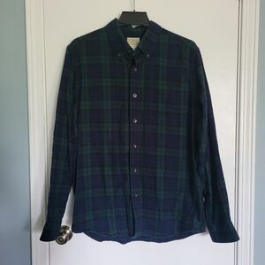 LL Bean Men's Scotch Plaid Flannel Shirt Traditional Fit Tartan Green Med 228061